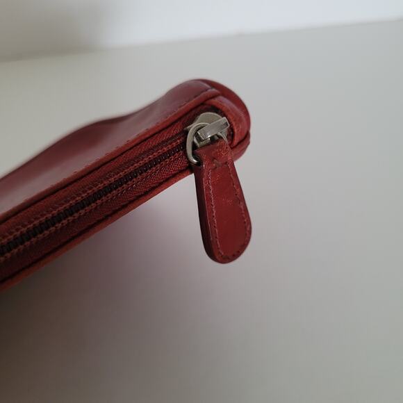 Vintage Coach Chunky Case Red Leather Wallet Cosmetic Pouch Small Good Condition - Picture 12 of 13